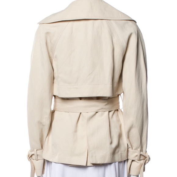 Vince S M Cropped Trench Coat Blazer Spring Jacket Ivory Cream Beige - Picture 3 of 14